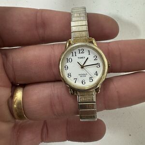 Vintage 1990s Women's TIMEX Easy Reader Style Gold Tone Flex Band Watch, Indiglo